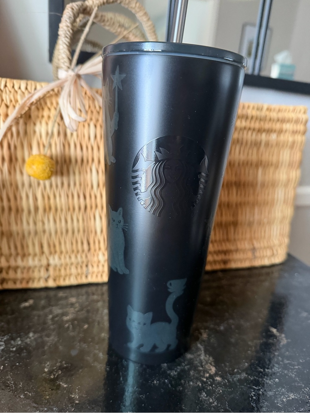 Starbucks Halloween Black Cat Graphic Tumbler 2026- Glow in the Dark